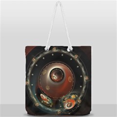 Pattern Background Swinging Design Full Print Rope Handle Tote (large)