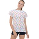 Linux Kernel Penguin Pattern Logo Ruffle Collar Chiffon Blouse View1