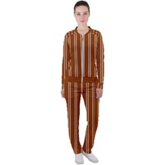 Nice Stripes - Burnt Orange Casual Jacket And Pants Set by FashionBoulevard