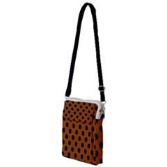 Polka Dots - Black On Burnt Orange Multi Function Travel Bag by FashionBoulevard