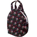 Dark Floral Butterfly Burgundy Travel Backpacks View1
