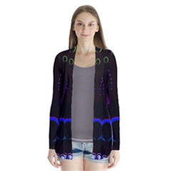 Demon Ethnic Mask Extreme Close Up Illustration Drape Collar Cardigan by dflcprintsclothing