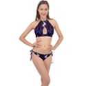 Demon Ethnic Mask Extreme Close Up Illustration Cross Front Halter Bikini Set View1