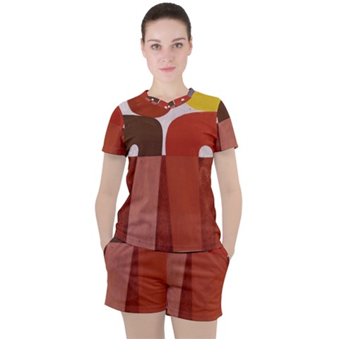 Sophie Taeuber Arp, Composition À Motifs D arceaux Ou Composition Horizontale Verticale Women s Tee And Shorts Set by Sobalvarro