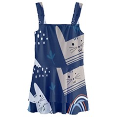 Colorful Cute Cats Seamless Pattern Kids  Layered Skirt Swimsuit