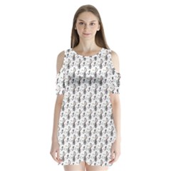 Musical Notes Pattern Shoulder Cutout Velvet One Piece by Wegoenart