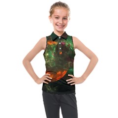 Space Cosmos Galaxy Universe Sky Kids  Sleeveless Polo Tee