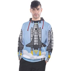 Rocket Shuttle Spaceship Science Men s Pullover Hoodie by Wegoenart