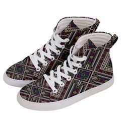 Zentangle Style Geometric Ornament Pattern Women s Hi-top Skate Sneakers by Nexatart