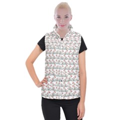Photo Illustration Floral Motif Striped Design Women s Button Up Vest by dflcprintsclothing