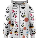 Playing Pandas Cartoons Kids  Zipper Hoodie Without Drawstring View1