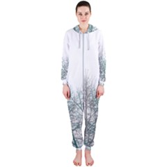 Multicolor Graphic Botanical Print Hooded Jumpsuit (ladies)  by dflcprintsclothing