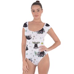 Cute Sloths Short Sleeve Leotard  by Sobalvarro