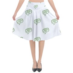 Happy St Patricks Day Symbol Motif Pattern Flared Midi Skirt