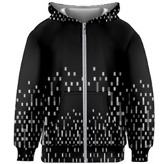 Black And White Matrix Patterned Design Kids  Zipper Hoodie Without Drawstring by dflcprintsclothing