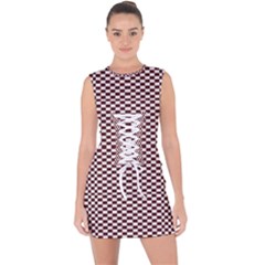 Red Sparks Lace Up Front Bodycon Dress by Sparkle