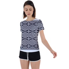 Mandala Pattern Back Circle Cutout Sports Tee by Sparkle
