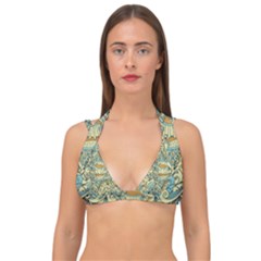 Light Colors Ethnic Decorative Pattern Batik Double Strap Halter Bikini Top by Wegoenart