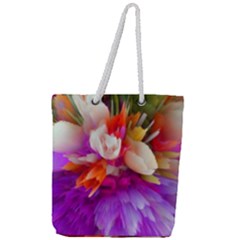 Poppy Flower Full Print Rope Handle Tote (large)