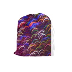 Fractal Rings Drawstring Pouch (large)