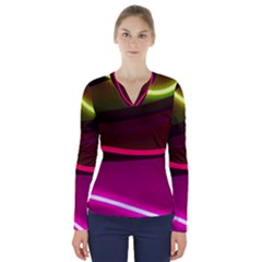 Neon Wonder V-neck Long Sleeve Top by essentialimage