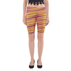 Orange Strips Yoga Cropped Leggings