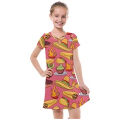 Seamless Pattern Mexican Food Hat Traditional Kids  Cross Web Dress by Vaneshart