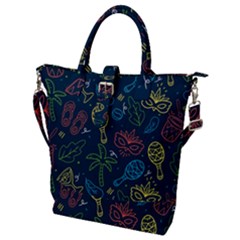 Hand Drawn Brazilian Carnival Seamless Pattern With Maracas Music Instruments Buckle Top Tote Bag by Vaneshart