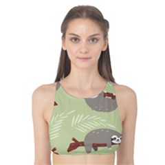Sloths Pattern Design Tank Bikini Top by Vaneshart