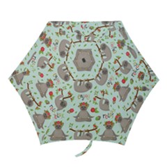 Seamless Pattern With Cute Sloths Relax Enjoy Yoga Mini Folding Umbrellas