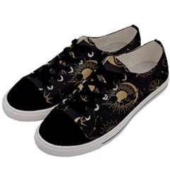 Asian Seamless Pattern With Clouds Moon Sun Stars Vector Collection Oriental Chinese Japanese Korean Men s Low Top Canvas Sneakers