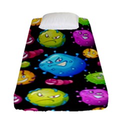 Seamless Background With Colorful Virus Fitted Sheet (single Size)
