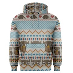Fabric Texture With Owls Men s Core Hoodie by Vaneshart