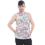 Cute Doodle Cartoon Seamless Pattern Men s Sleeveless Hoodie