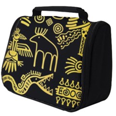 Golden Indian Traditional Signs Symbols Full Print Travel Pouch (big) by Vaneshart