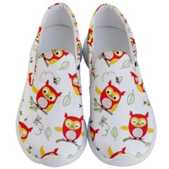Seamless Pattern Vector Owl Cartoon With Bugs Men s Lightweight Slip Ons