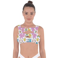 Baby Care Stuff Clothes Toys Cartoon Seamless Pattern Bandaged Up Bikini Top by Vaneshart