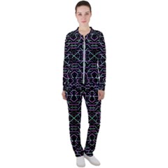 Lines And Dots Motif Geometric Seamless Pattern Casual Jacket And Pants Set