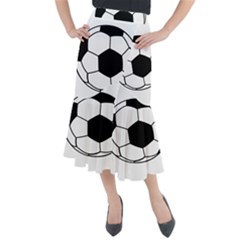 Soccer Lovers Gift Midi Mermaid Skirt by ChezDeesTees