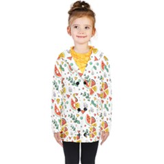Seamless-hipster-pattern-with-watermelons-mint-geometric-figures Kids  Double Breasted Button Coat