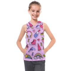 Fashion Patch Set Kids  Sleeveless Hoodie by Vaneshart