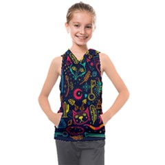 Sketch-graphic-illustration Kids  Sleeveless Hoodie