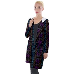 Neon Geometric Seamless Pattern Hooded Pocket Cardigan by dflcprintsclothing