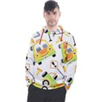 Seamless pattern vector illustration vehicles cartoon Men s Pullover Hoodie
