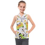 Seamless pattern vector illustration vehicles cartoon Kids  Sleeveless Hoodie