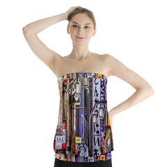 Shinjuku District Urban Night Scene, Tokyo Japan Strapless Top by dflcprintsclothing