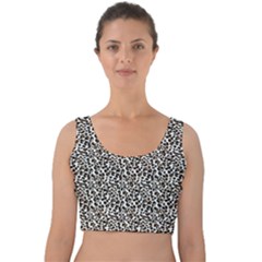 Leopard Spots Pattern, Geometric Dots, Animal Fur Print Velvet Crop Top by Casemiro