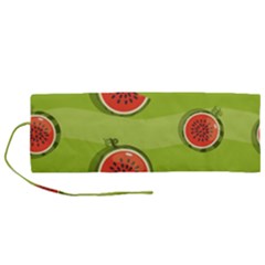 Seamless Background With Watermelon Slices Roll Up Canvas Pencil Holder (m)