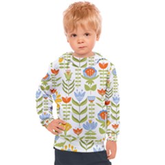 Seamless Pattern With Various Flowers Leaves Folk Motif Kids  Hooded Pullover by BangZart