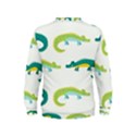 Cute cartoon alligator kids seamless pattern with green nahd drawn crocodiles Kids  Sweatshirt View2